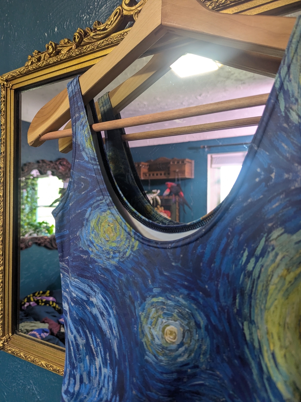 Blackmilk Blue Starry Night Print Bodycon Tank Dress Van Gogh - Picture 4 of 7